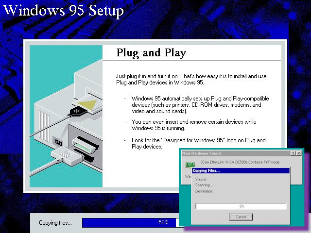Trình tự nhận thiết bị ngoại vi trên Windows 95. 